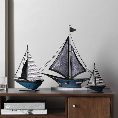 Wrought Iron Sailing Decoration Office Desk Bookshelf