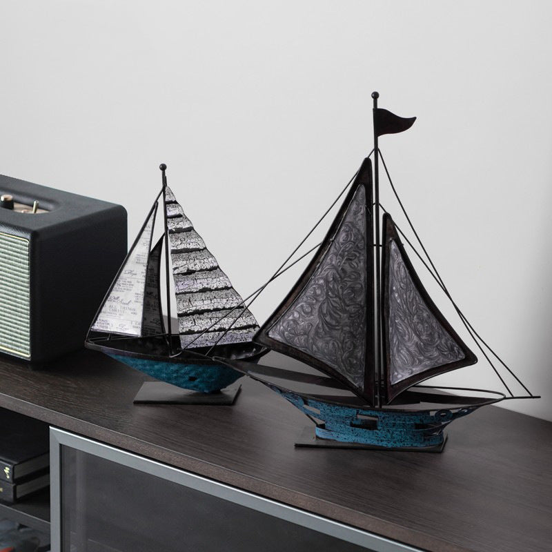 Wrought Iron Sailing Decoration Office Desk Bookshelf